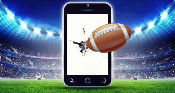 Football Cracked Phone Super Bowl